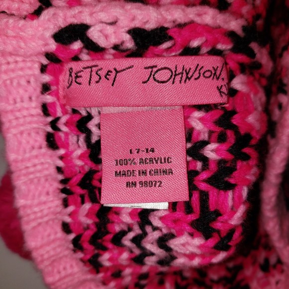BETSEY JOHNSON KIDS Pink Leopard Winter Hat with Pom Poms - Picture 8 of 11